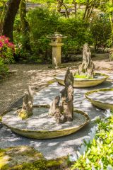 Carefully arranged traditional sculptures