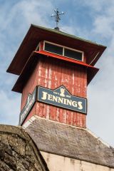 The iconic tower atop the brewery