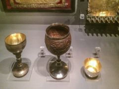 Kiddush cups from (l-r) Jerusale, England, and Germany
