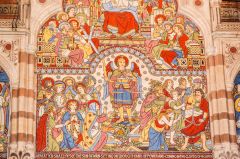 Vivid mosaic in the chapel