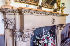 A typically ornate fireplace