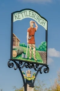 The Kettleburgh village sign