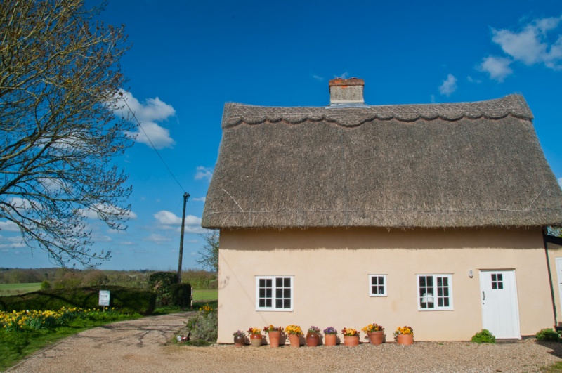 A thatched cottage on Church Road, Kettleburgh