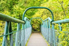 Crossing the suspension bridge