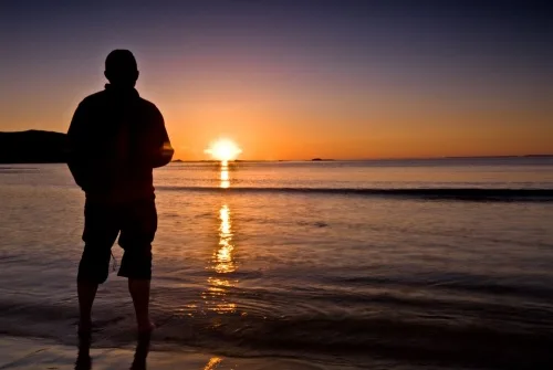 Kiloran Bay Beach at sunset
