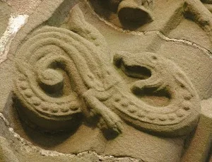 Carved figure, Kilpeck church