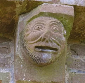 Carved figure, Kilpeck church