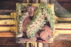 Roof boss of a dragon