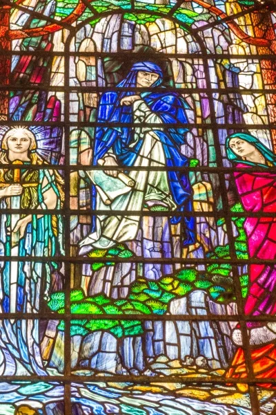 One of the stunning stained glass windows by Veronica Whall