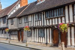 Medieval almshouses beside the Guildhall