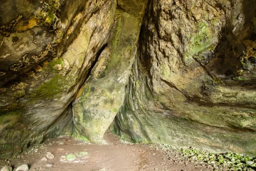 The cave interior