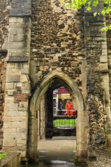 The east facade of the tower arch