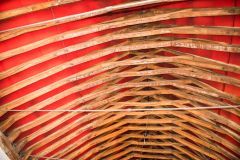 The restored medieval timber roof