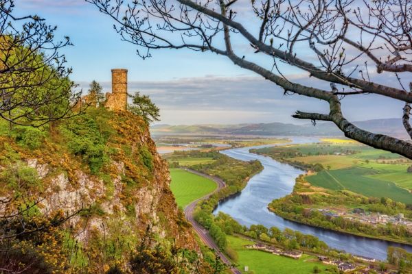 Kinnoull Hill Tower and the River Tay