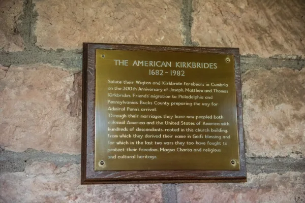 American Kirkbride family tricentennial plaque