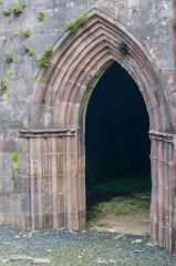 Gothic doorway inside the ruined church