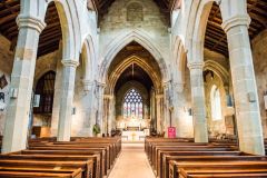 The church interior, looking east down the nave