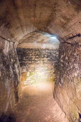 In the secret underground tunnel