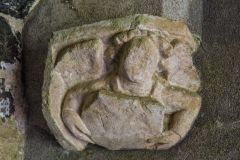 Angel carving in the porch