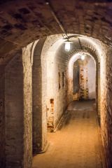 A narrow passage in the magazine area