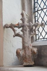 A medieval finial inside the church