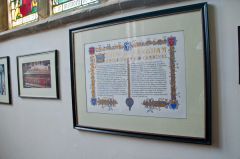 Memorial scroll to Simon of Langham, born in 1330