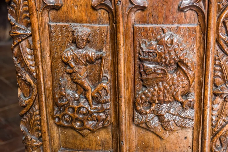 Medieval carved bench ends