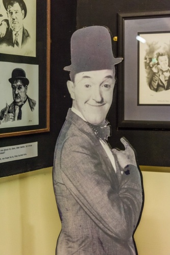 A Stan Laurel cutout figure