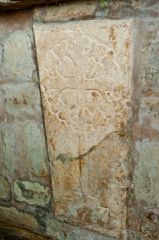 A floriated medieval grave slab