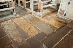 Medieval grave slabs set into the nave floor