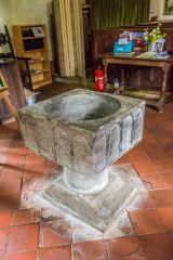 Leckford, St Nicholas Church, The Purbeck marble Norman font