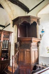 Leckford, St Nicholas Church, The Tudor pulpit and tester