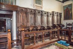 Leckford, St Nicholas Church, 16th century Italian choir stalls