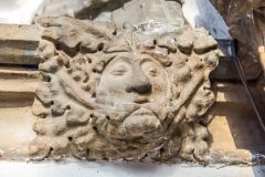 Green Man carving in the sanctuary
