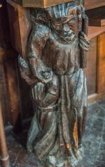 14th century carving of an ill person