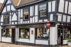 Attractive timber-framed shop on Corn Square