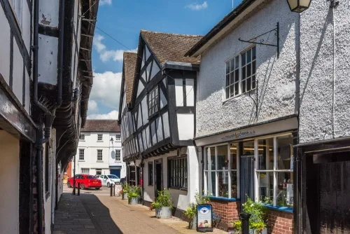 Timber-framed buildings on School Lane