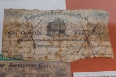 Leominster Herefordshire Bank £5 note in the museum