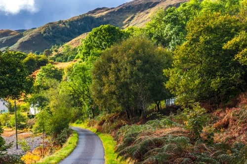 The lochside road in Letterfearn