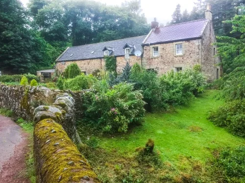 Go past the cottages at Linhope