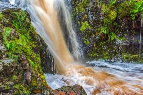 The plunge pool at the waterfall's base
