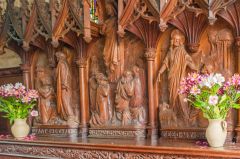 The beautifully carved reredos (1900)