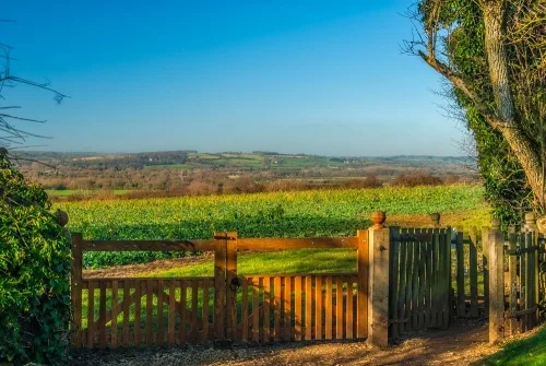 The churchyard view towards Bourton
