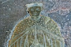 Medieval memorial brass of a cleric