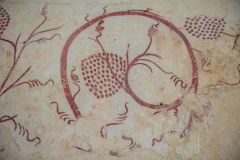 Wall painting of vines and grapes