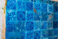 Unusual Moorish tiles in the sanctuary