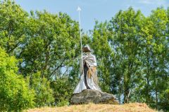 Llewelyn ap Gruffudd Fychan memorial from the castle base
