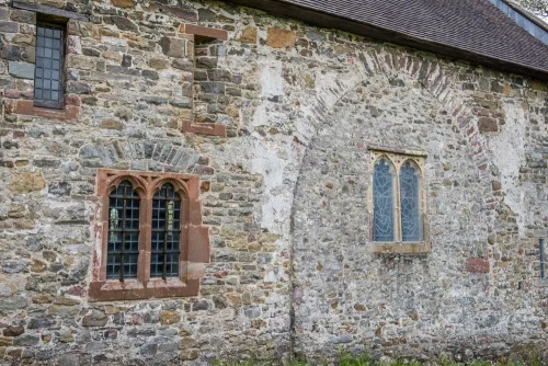 Blocked medieval arches, north wall
