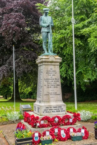 The war memorial in Memorial Gardens