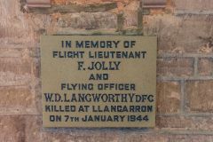 Llangarron, St Deinst church, The 1944 Jolly and Langworthy memorial plaque